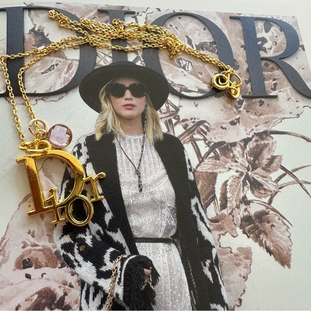 - Dior Gold Tone Zipper Pull Charm. With 22k Plated Unbranded Chain